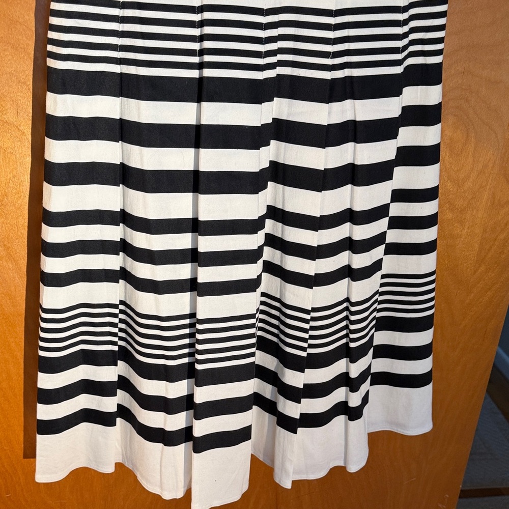 White House Black Market Black and White Striped Midi Dress - Picture 5 of 10